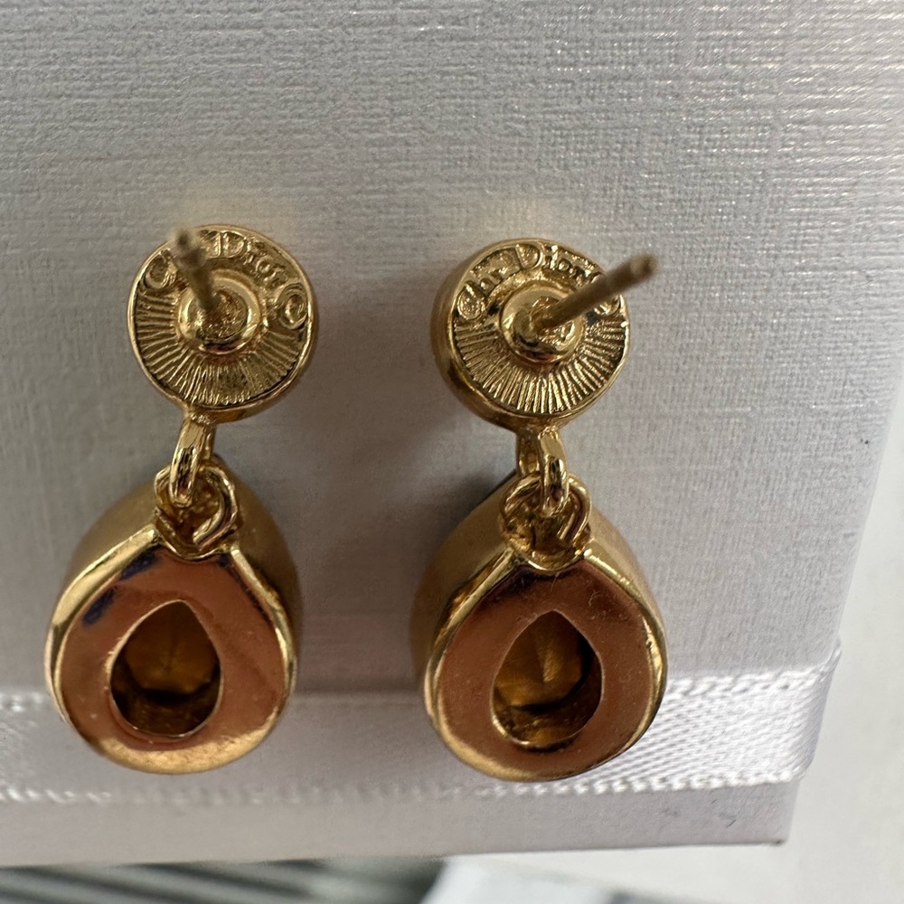 Christian Dior Vintage Gold and Purple Drop Earrings - Picture 5 of 6